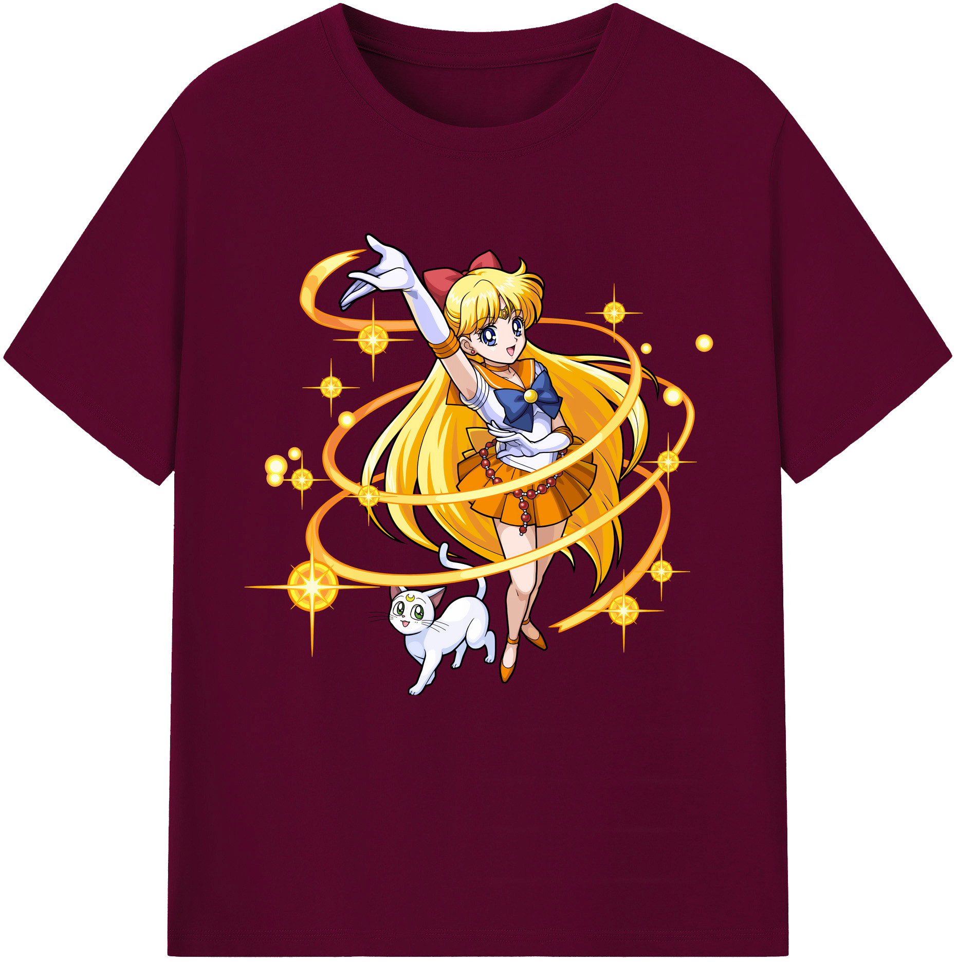 （画像用） 美少女戦士セーラームーン 愛野 美奈子 あいの みなこ Sailor Moon Aino Minako レディースカジュアルプリントTシャツ（綿100％）